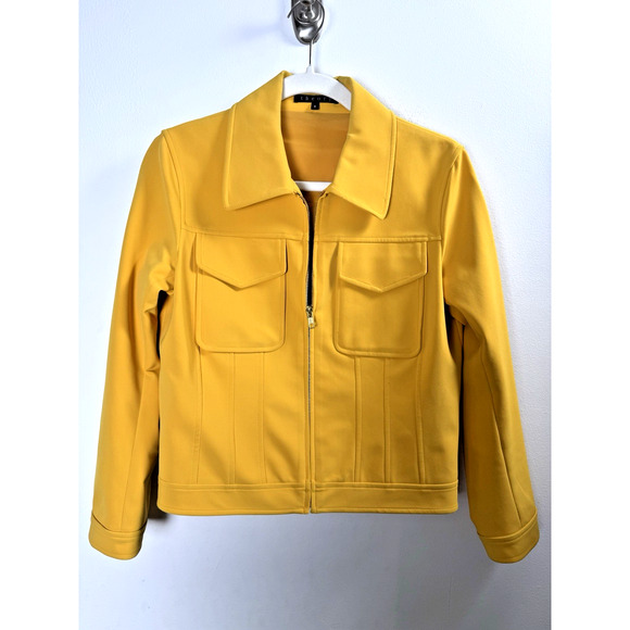 Theory Jackets & Blazers - Theory Bold Yellow Full Zip Jacket Boxy Modern Modern Statement Size 8
